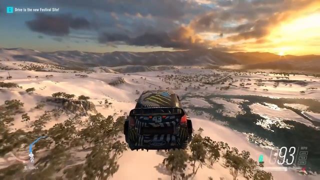 Epic Jump with Massive Air in Ken Blocks Custom Ford Fiesta Forza Horizon 3 смотреть онлайн