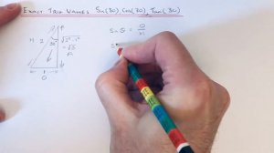 How To Remember Sin(30),Cos(30),Tan(30) By Drawing A 30 Degree Triangle (Exact Trig Values)