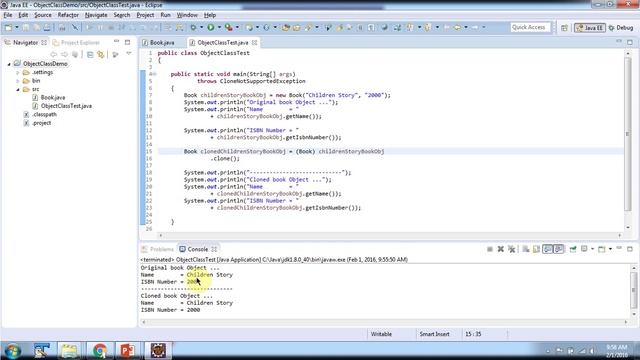 Java Object Class (clone method) | Java Tutorial