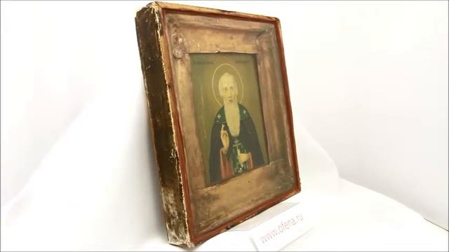 Купить редкие старинные иконы - Старинная печатная икона святой Зосима Ворбозомский. P0004