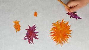 Как рисовать урок Георгины How to draw Dahlias painting tutorial 달리아 그림 그리기