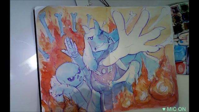 Toriel and Sans from Undertale Watercoloring смотреть онлайн