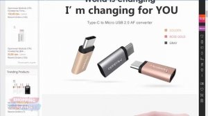 OTG Переходник USB Type C - Micro USB 2.0 с Алиэкспресс
