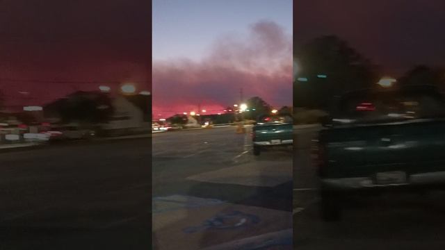 Smoke over Houma, Mall (8), Louisiana - облако дыма - горит роща