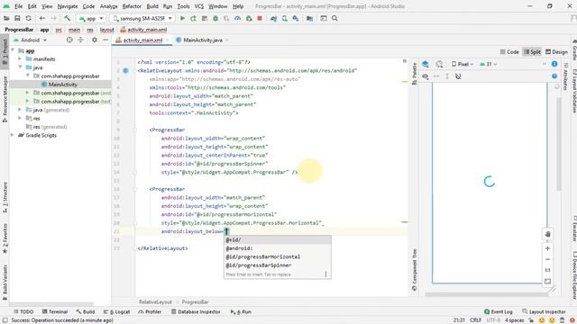 Progress Bar in android - learn to create circular progress bar, horizontal progress bar in android смотреть онлайн