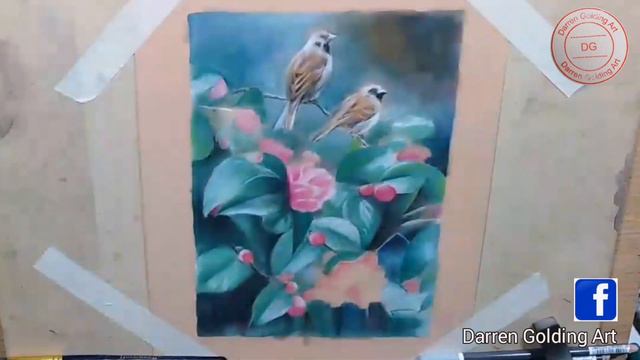 Drawing Birds and Flowers with Pastels, Sparrows in the Camelia смотреть онлайн