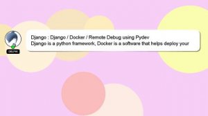 Django : Django / Docker / Remote Debug using Pydev