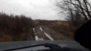 Нива 2131 по грязи.дорога на рыбалку на нижней Москве.нива по бездорожью