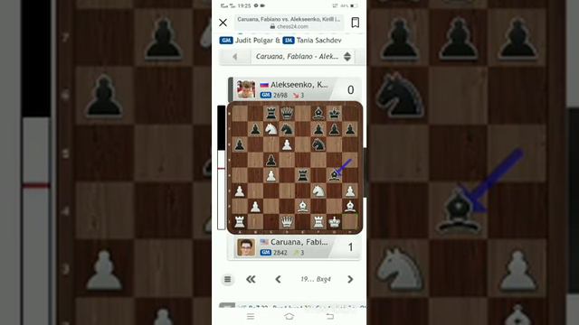 Round 2 - GM Fabiano Caruana vs GM Kirill Alekseenko (1-0)