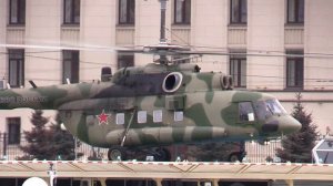Вертолет Ми-8АМТШ VIP  -  посадка и взлет  на дебаркадер "Армия России" / Helicopter /
