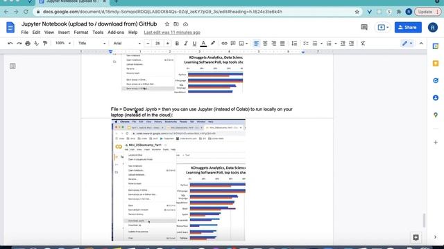 Jupyter notebooks vs Google Colab notebooks, upload/download GitHub, Google Drive