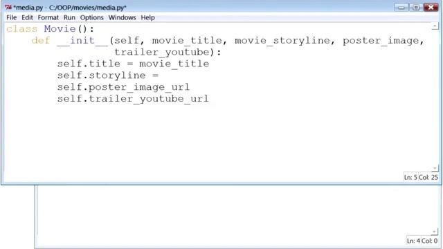 Lesson 3a (Make Classes)_Movie Website | 07. Defining init | Python Programming