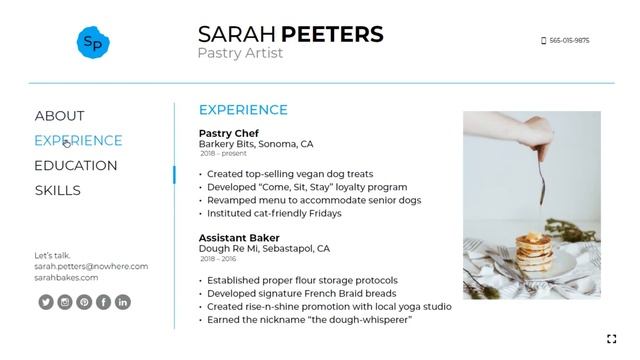 (Sarah) Interactive Resume Template смотреть онлайн