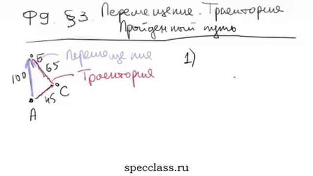 Перемещение, траектория и пройденный путь смотреть онлайн