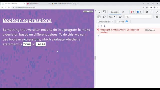 Introduction to JavaScript ~ MMP 210