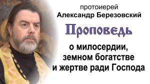 О милосердии, земном богатстве и жертве ради Господа (2023.11.24). Протоиерей Александр Березовский
