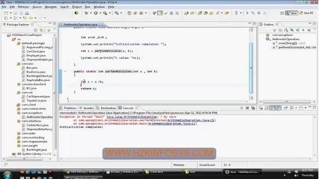 Java Exception Handling Tutorial |  Java Training Course | Java Online Course | H2k Infosys