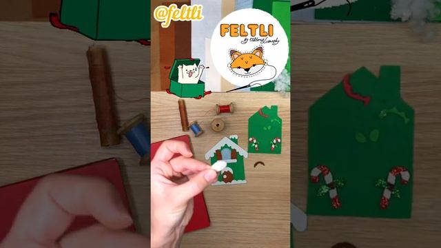 Новогодний домик из фетра / Рождественский эльф своими руками / Игрушки на елку из фетра