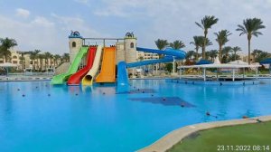Обзор отеля Royal Lagoon Resort And Aqua Park 5*. Утро. Египет, ноябрь, 2022