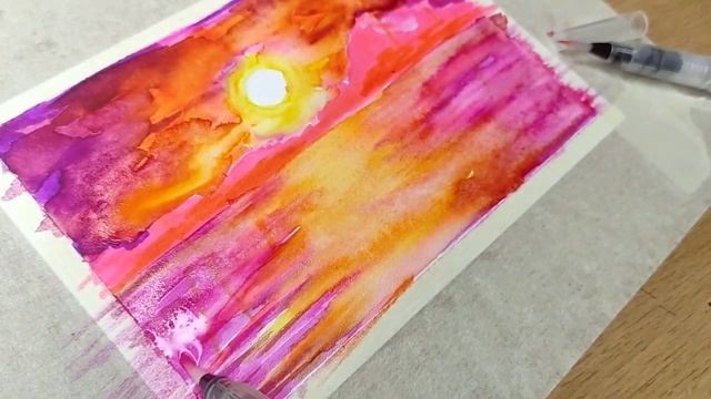 Акварельные маркеры. Пейзаж акварельными маркерами. Как рисовать акварельными маркерами.