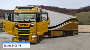 Scania 660S V8 (следующее поколение) + прицеп + интерьер