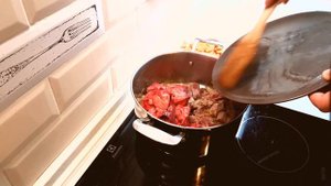 Тушеные бараньи легкие и сердце.