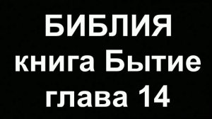 БИБЛИЯ Бытие глава 14