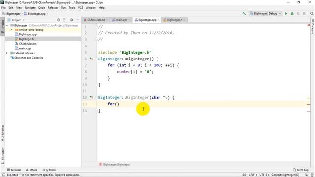 C++ 2019: Xây dựng lớp số nguyên lớn - Tạo project, viết các phương thức so sánh. смотреть онлайн