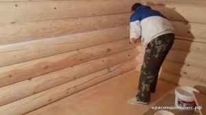 Герметизация бревна по системе "Тёплый шов"