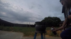 Печь-жаровня для казана из автомобильных дисков || oven for cauldron