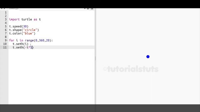 Simple Circle Pattern in Python Turtle | Python turtle graphics tutorial