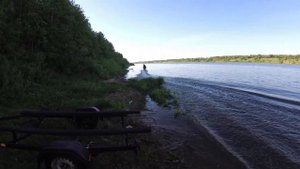 Первые испытания нового лодочного мотора болотохода