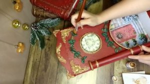 НОВОГОДНИЙ ДЕКОР ИЗ КАРТОНА. DIY НОВОГОДНИЕ ЧАСЫ С КОМПОЗИЦИЕЙ. Decoration idea for Xmas. Lana DIY