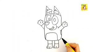 Блуи.Bluey Disney Junior.Мультик рисунок раскраска для детей.