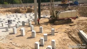 Забивка свай С100.40-10, ЭО 5119, д. Дрожжино