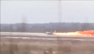 Авария истребителя МиГ-29 ВВС Белоруссии на взлете в Бобруйске