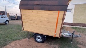 Забрали готовую баню на колесах, мини обзор и планы на будущее.