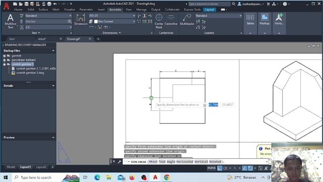 Tutorial autocad M. Alhadit Pramana 2301030011 смотреть онлайн