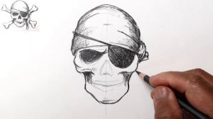 How to Draw a PIRATE SKULL in Pencil