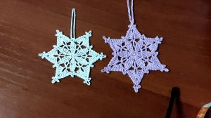 Снежинка крючком для начинающих. Урок 14.