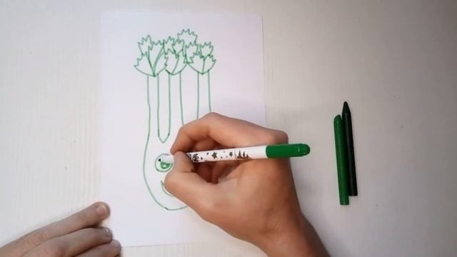 Как нарисовать сельдерей. Простой рисунок смотреть онлайн