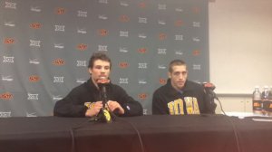 Thomas Gilman and Josh Dziewa post-OKST