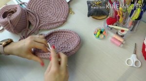 Круглая сумка из трикотажной пряжи. Мастер класс