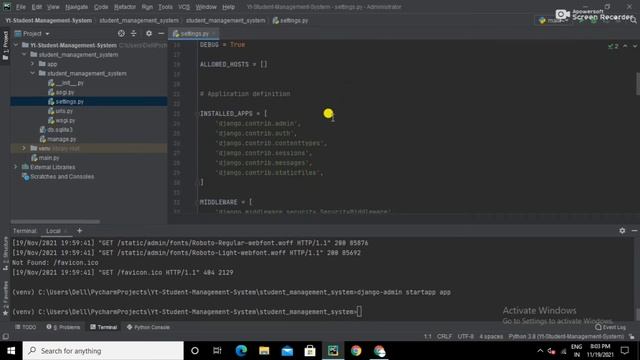 Create App in Django Project | Create app Using Django | student management system using python