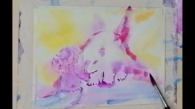 Залила акварелью лист бумаги и с помощью гелиевой ручки нарисовала сказку Рисуем с Любовью смотреть онлайн