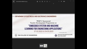 EMBEDDED SYSTEM AND MACHINE LEARNING FOR ENGINEERING APPLICATIONS