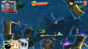 100 Уровень. Angry Birds 2 НОВАЯ РОГАТКА! Прохождение злых птичек 2. Видео для детей энгри бердз 2.