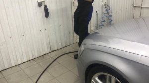 Эффективность твердого воска на авто, тест водой из ведра