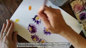 Акварель.Рисование.Астра сентябринка.Цветы.Творчество.Живопись.