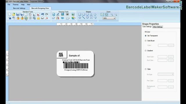 Design Databar Code 128 Set B barcode for inventory and shipping industry